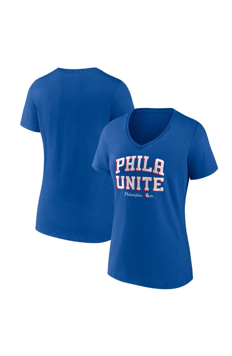 FANATICS Women's Fanatics Branded Royal Philadelphia 76ers Hometown Collection T-Shirt, Main, color, 
