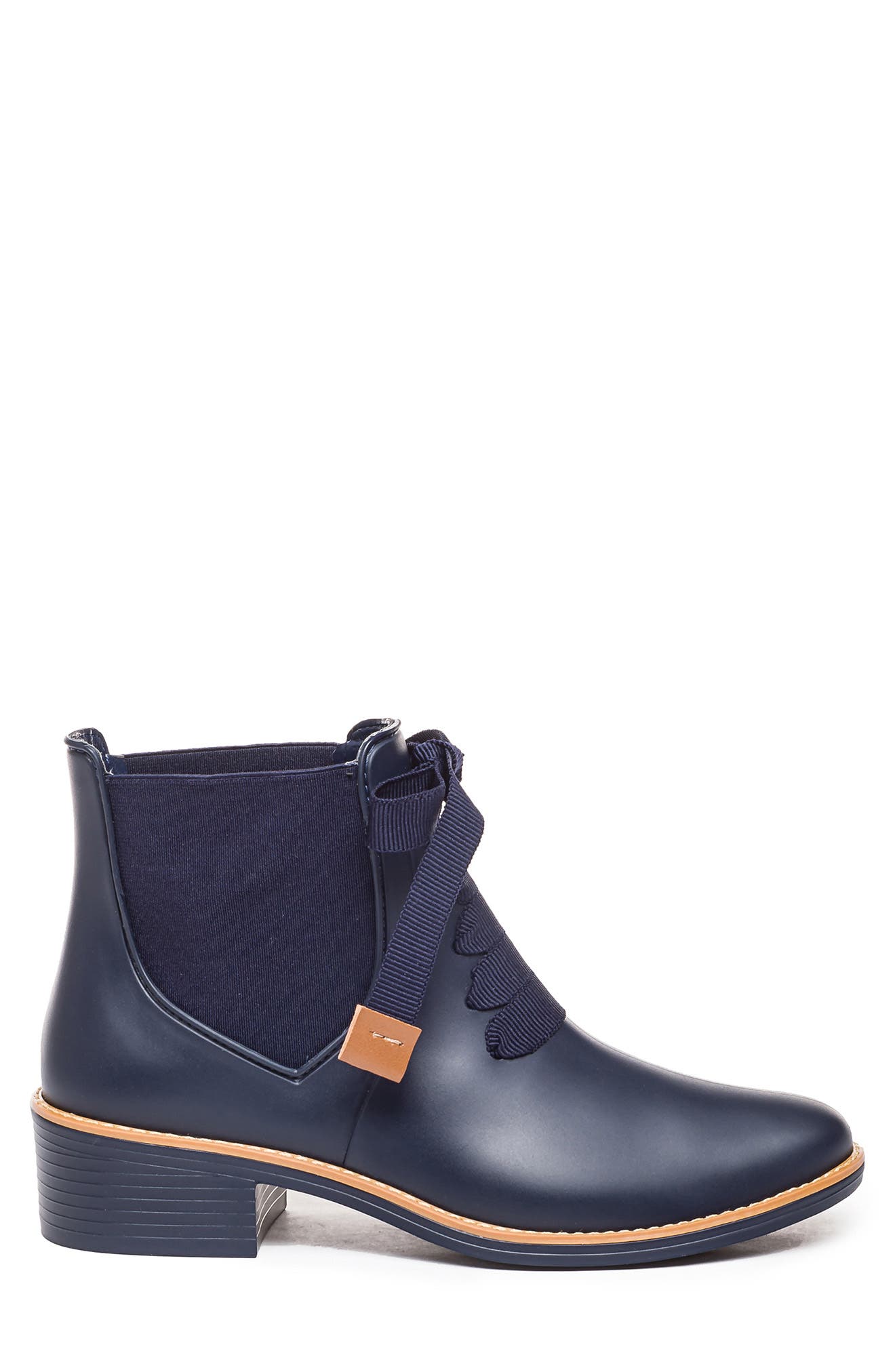 Bernardo Footwear Bernardo Lacey Short Waterproof Rain Boot, Alternate, color, Navy Pvc