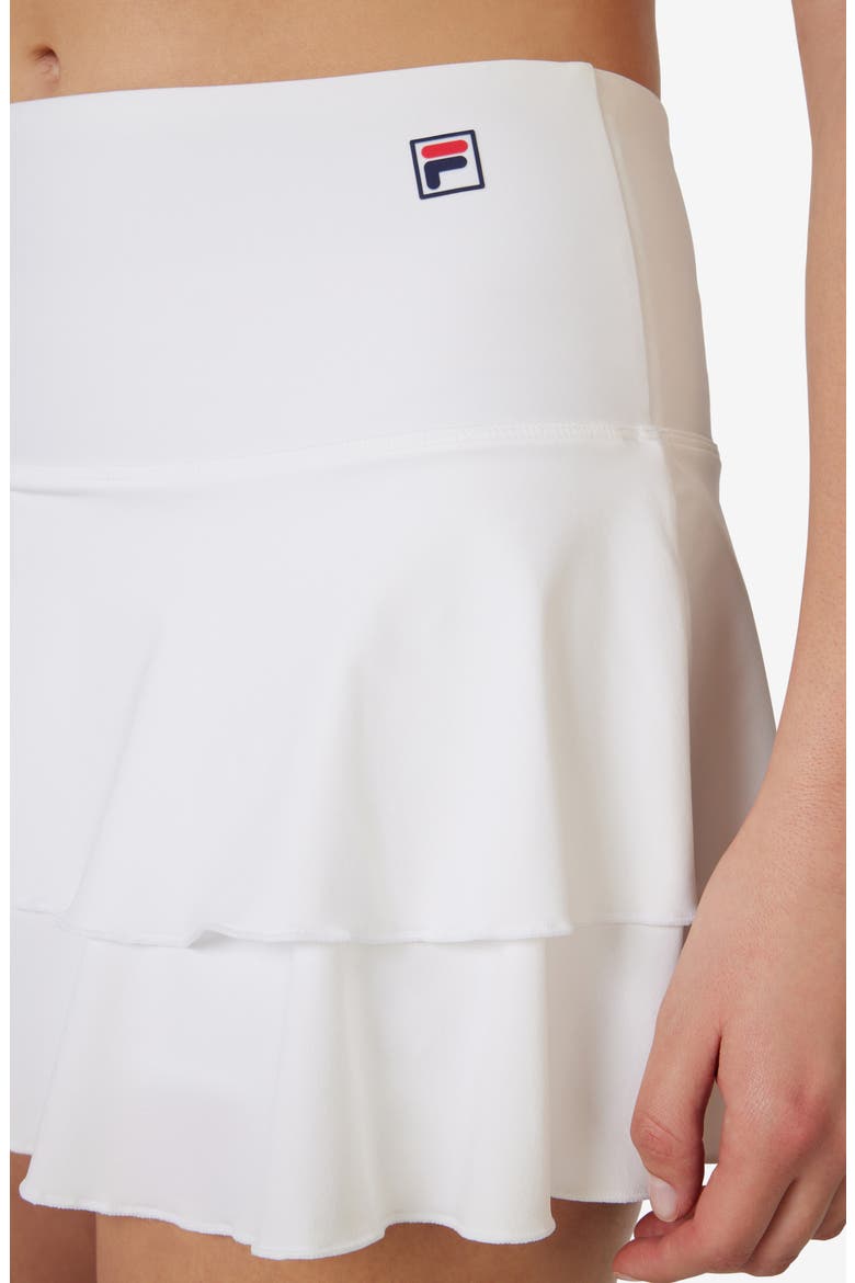 Tiered Ruffle Tennis Skirt, Alternate, color, WHITE