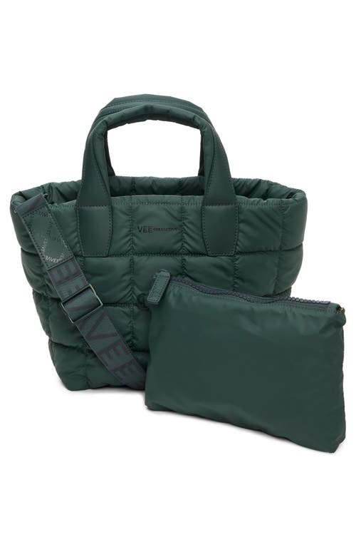 Veecollective Small Porter Quilted Recycled Nylon Tote In Green