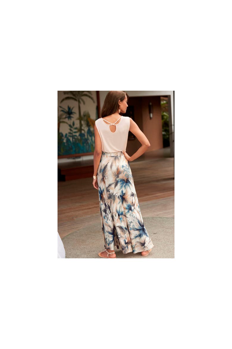 Side Slit Maxi Skirt, Alternate, color, Blue Sand