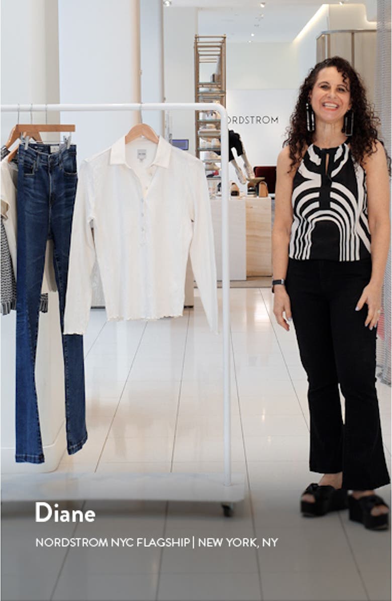 Collared Lace Jacquard Knit Top, sales video thumbnail