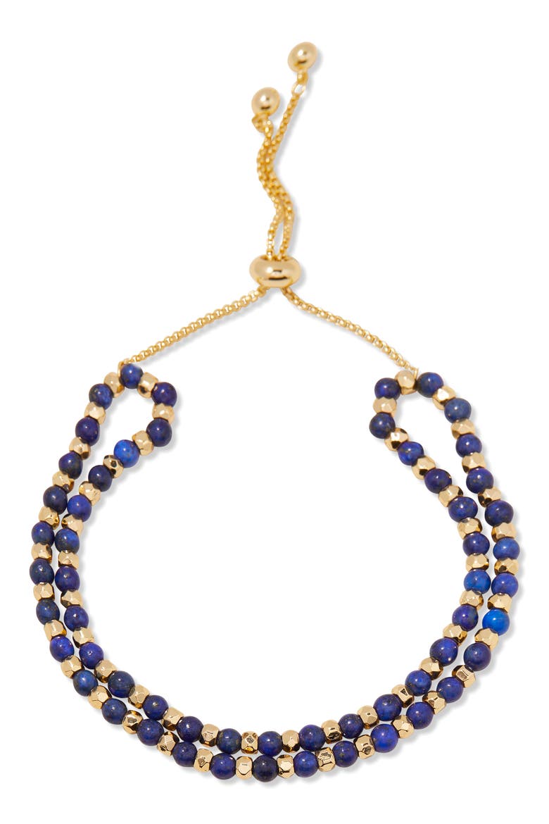 Evette Birthstone Beaded Slider Bracelet, Main, color, GOLD SEPTEMBER