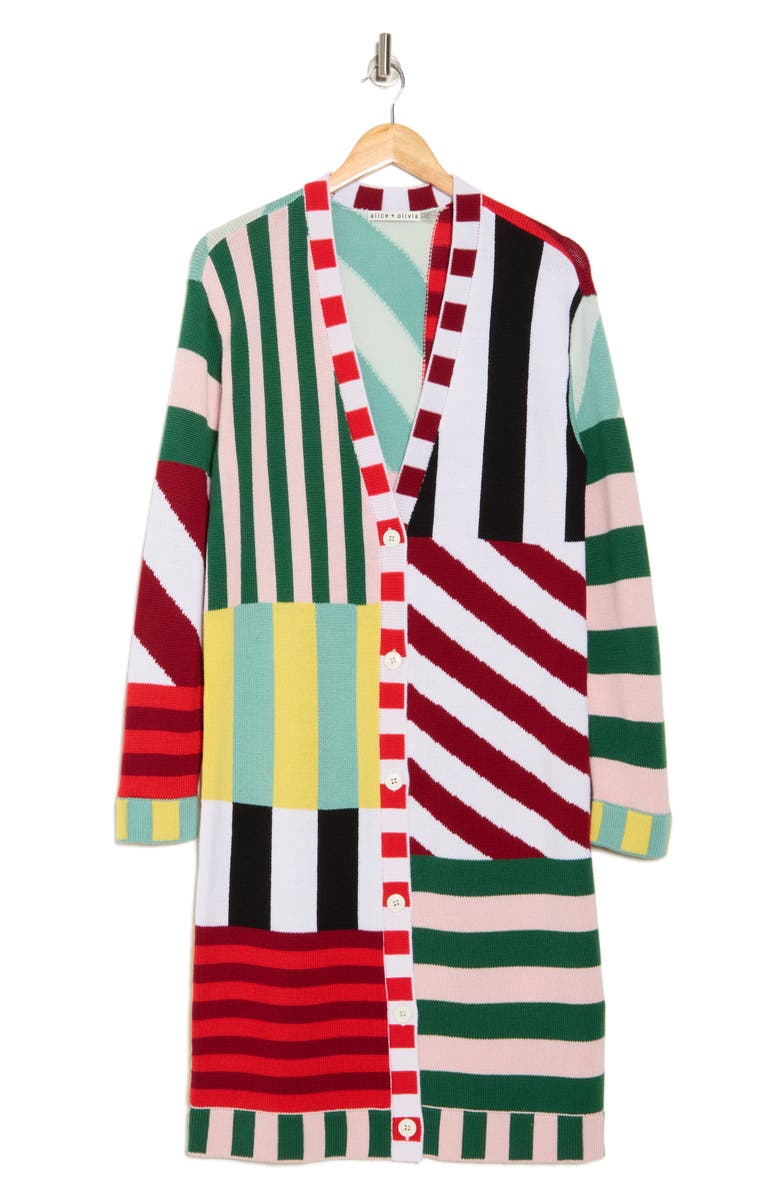 Alice + Olivia Bradford Wool Maxi Cardigan, Alternate, color,