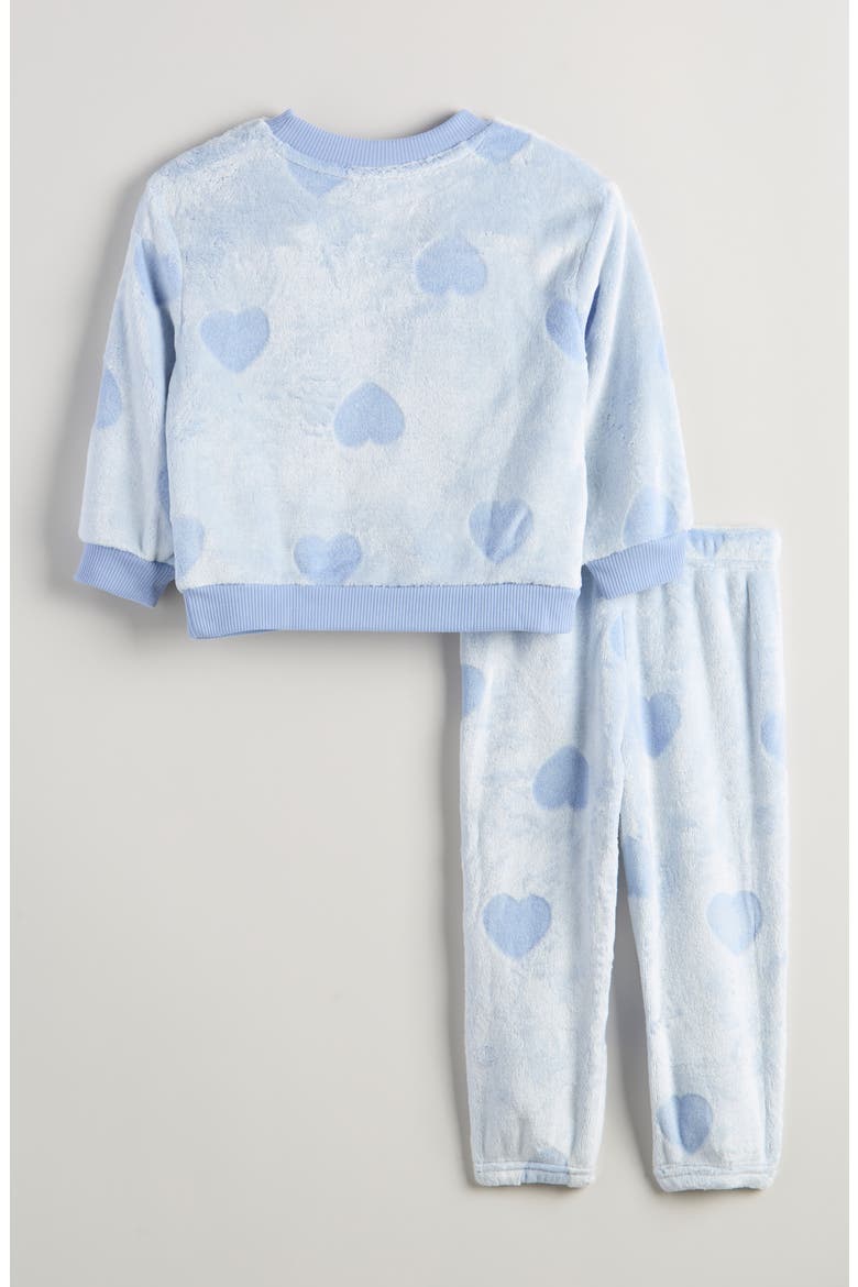 Kids' Embossed Fleece Sweatshirt & Sweatpants Set, Alternate, color, BLUE HYDRANGEA