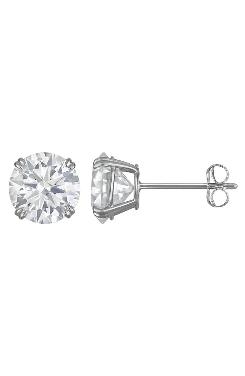 FZN <p>14K Gold Moissanite Stud Earrings</p>, Main, color, White