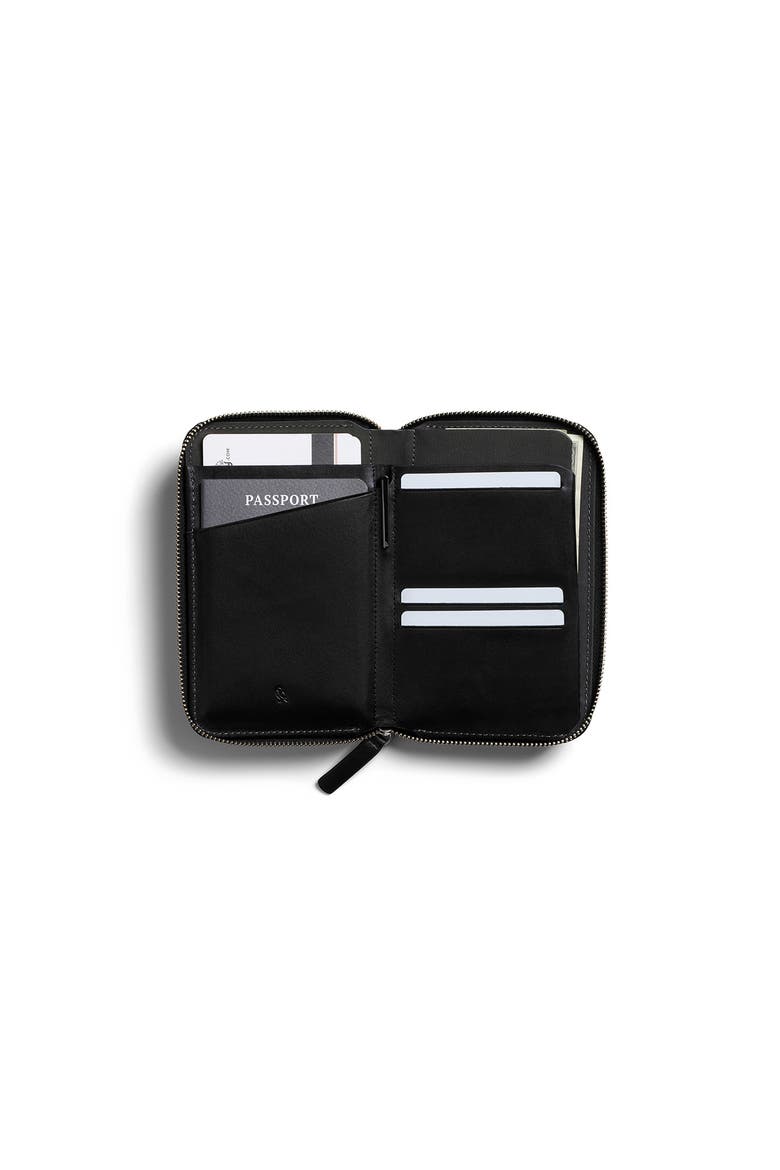 Leather Travel Folio, Alternate, color, BLACK