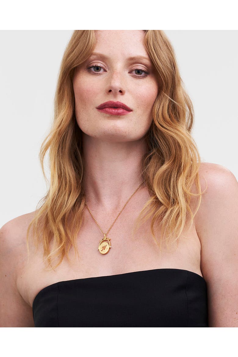N Initial Nasturtium Gold Spinner Chain Necklace, Alternate, color, Gold