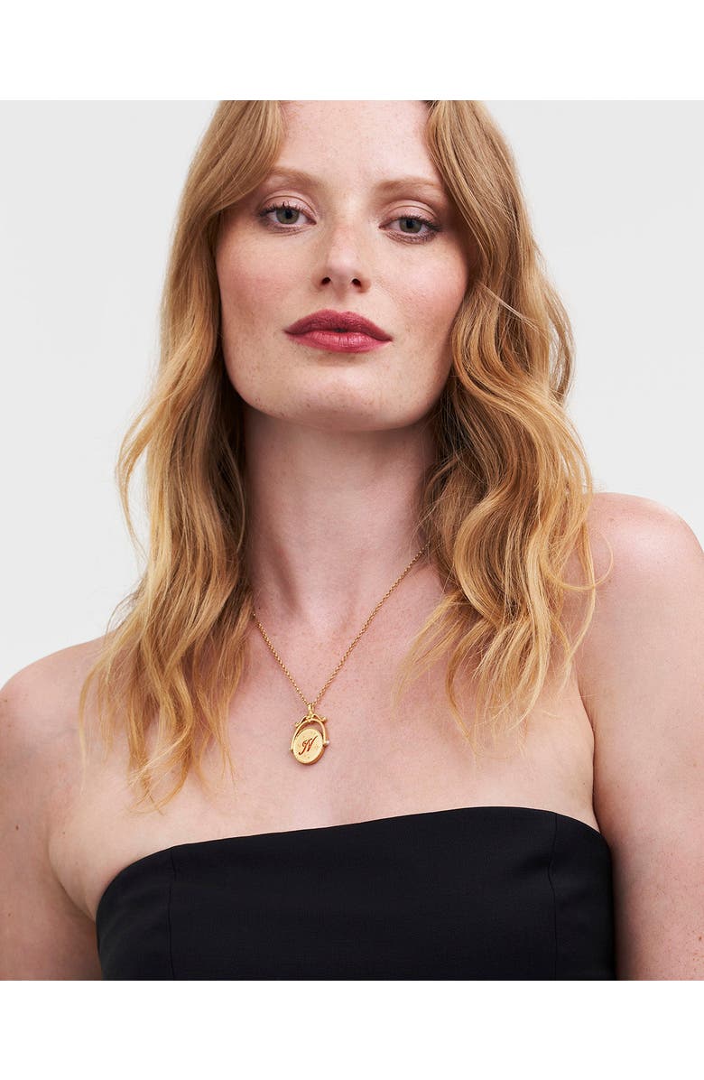 Fable England N Initial Nasturtium Gold Spinner Chain Necklace, Alternate, color, Gold