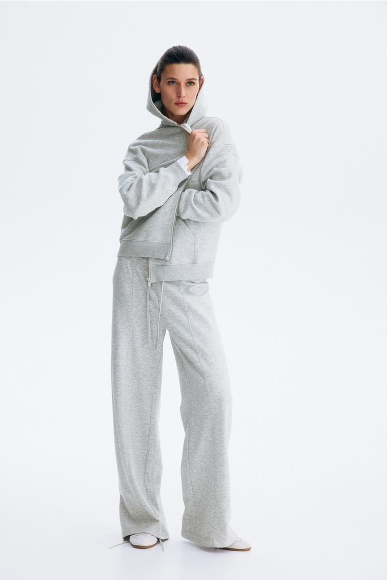 Zip-through Hoodie, Alternate, color, Light gray melange