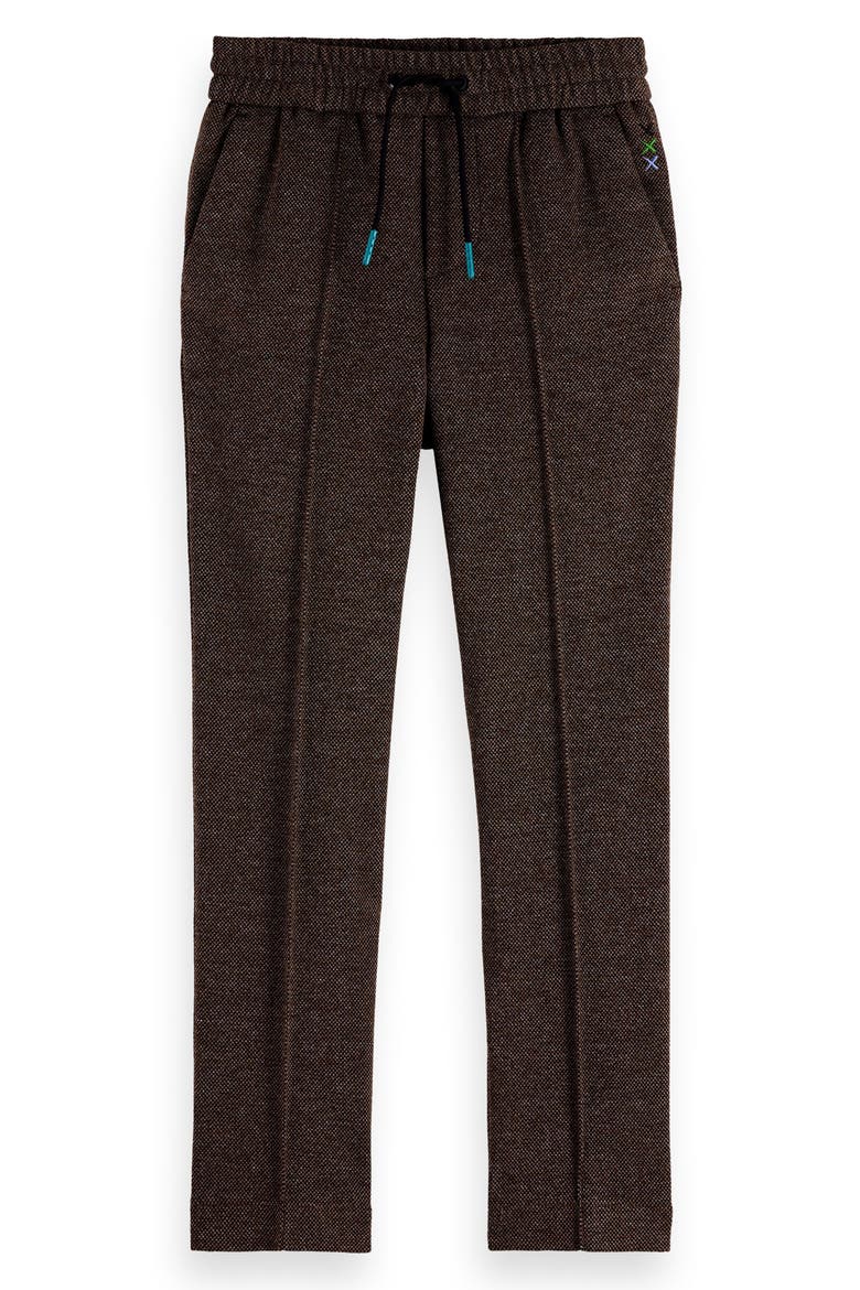 Kids' Slim Fit Drawstring Pants, Main, color, MUSTANG / BLACK MINI CHECK