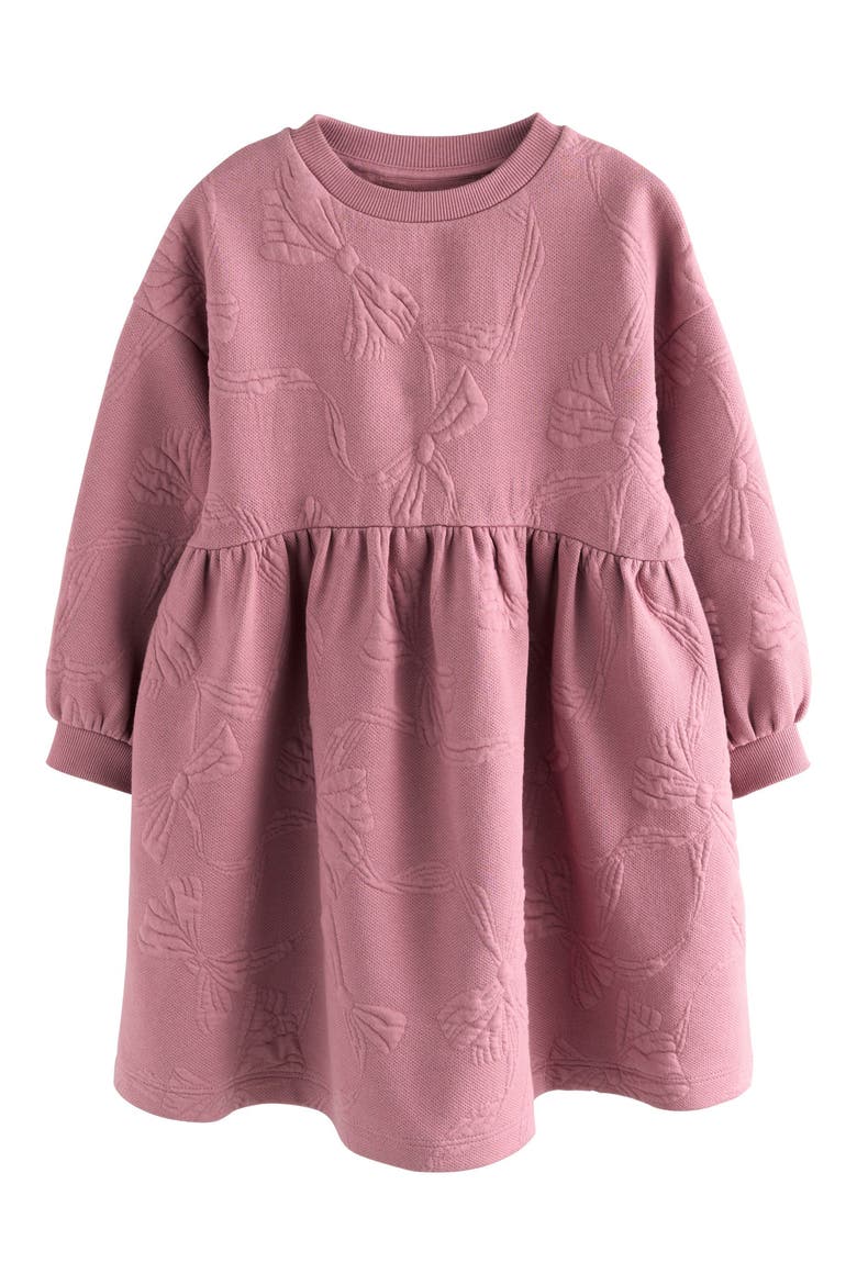 Kids' Bow Sweatshirt Dress, Main, color, PINK
