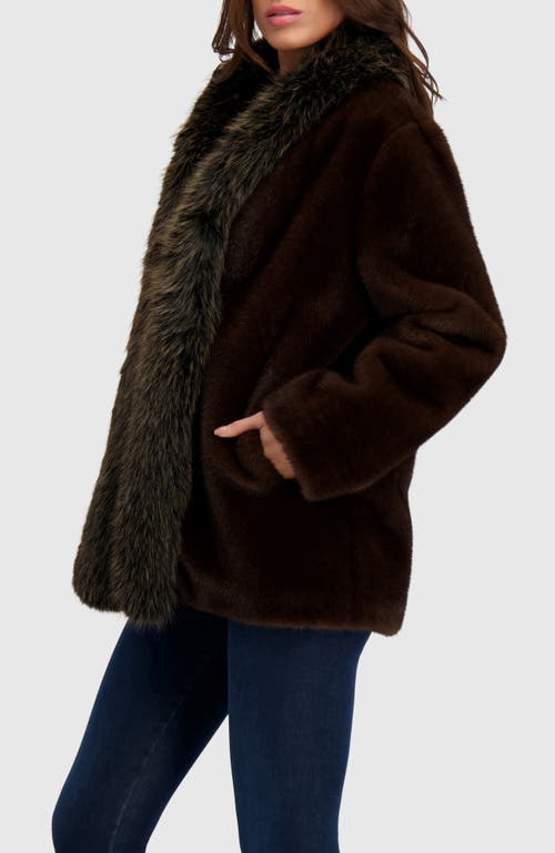 Lyla Grant Fur-free Fox & Mink (faux Fur) Jacket In Brown