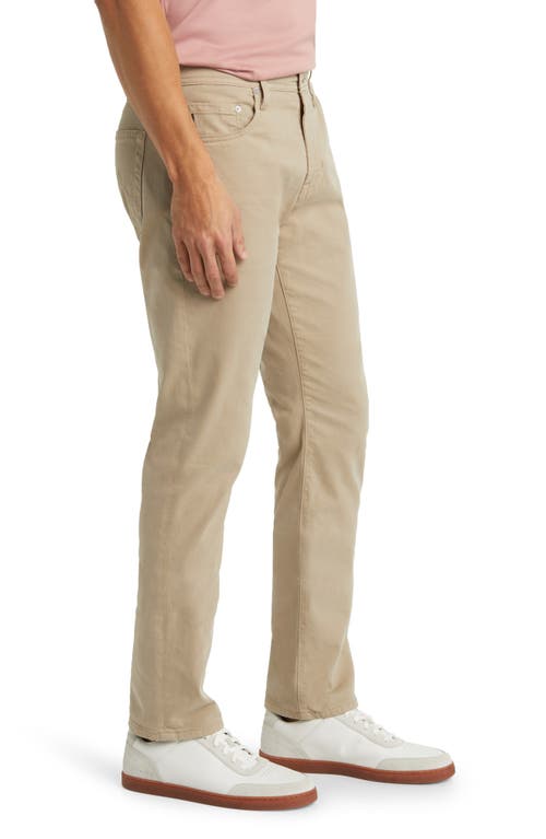 Ag Everett Sueded Stretch Sateen Straight Fit Pants In Neutral