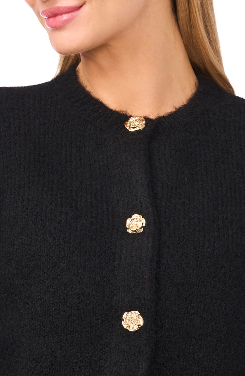 Ted Baker Fina Fuzzy Crewneck Cardigan, Alternate, color, Rich Black