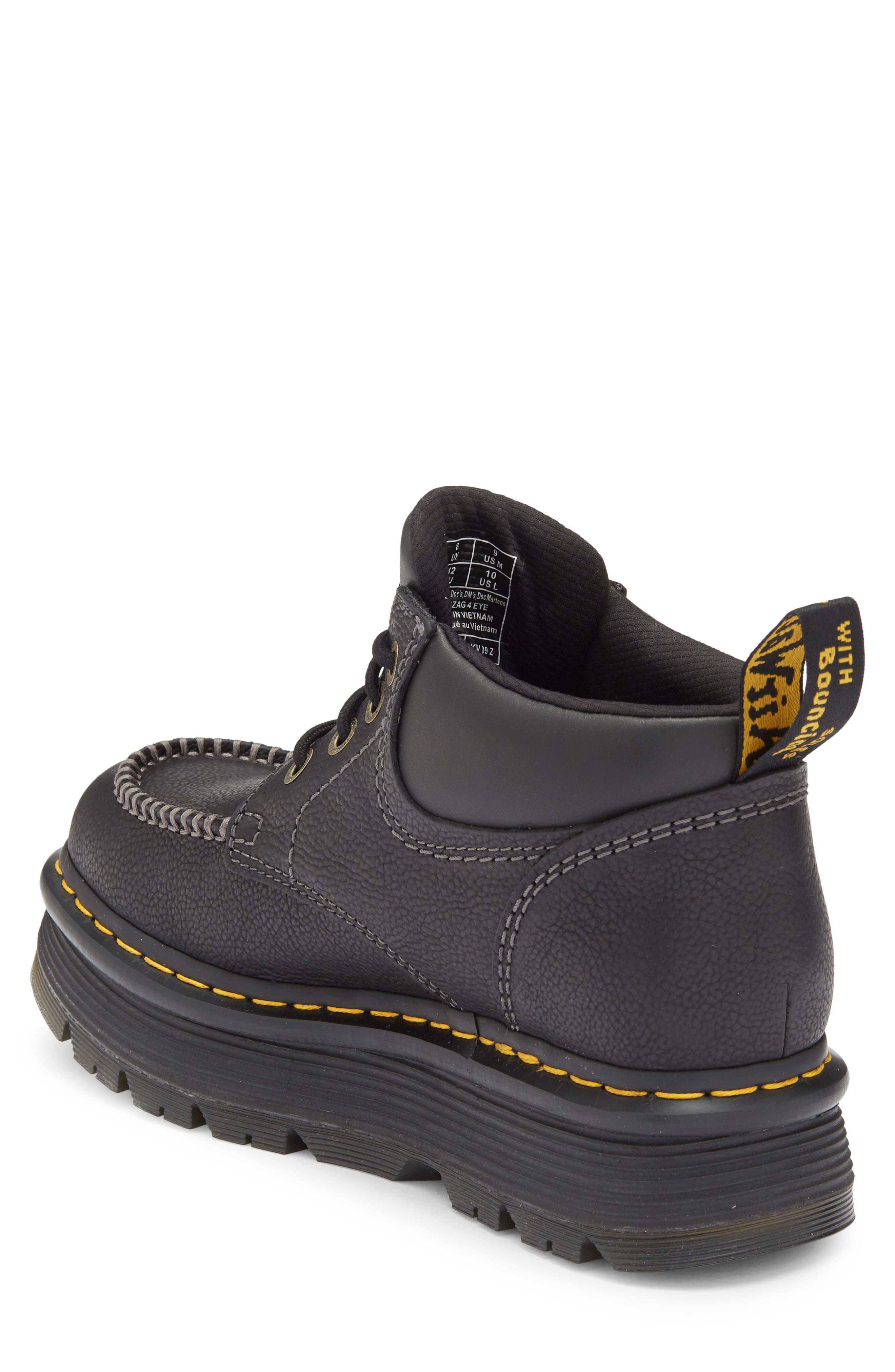 Dr. Martens Zebzag 4-Eye Lace-Up Boot, Alternate, color, Black