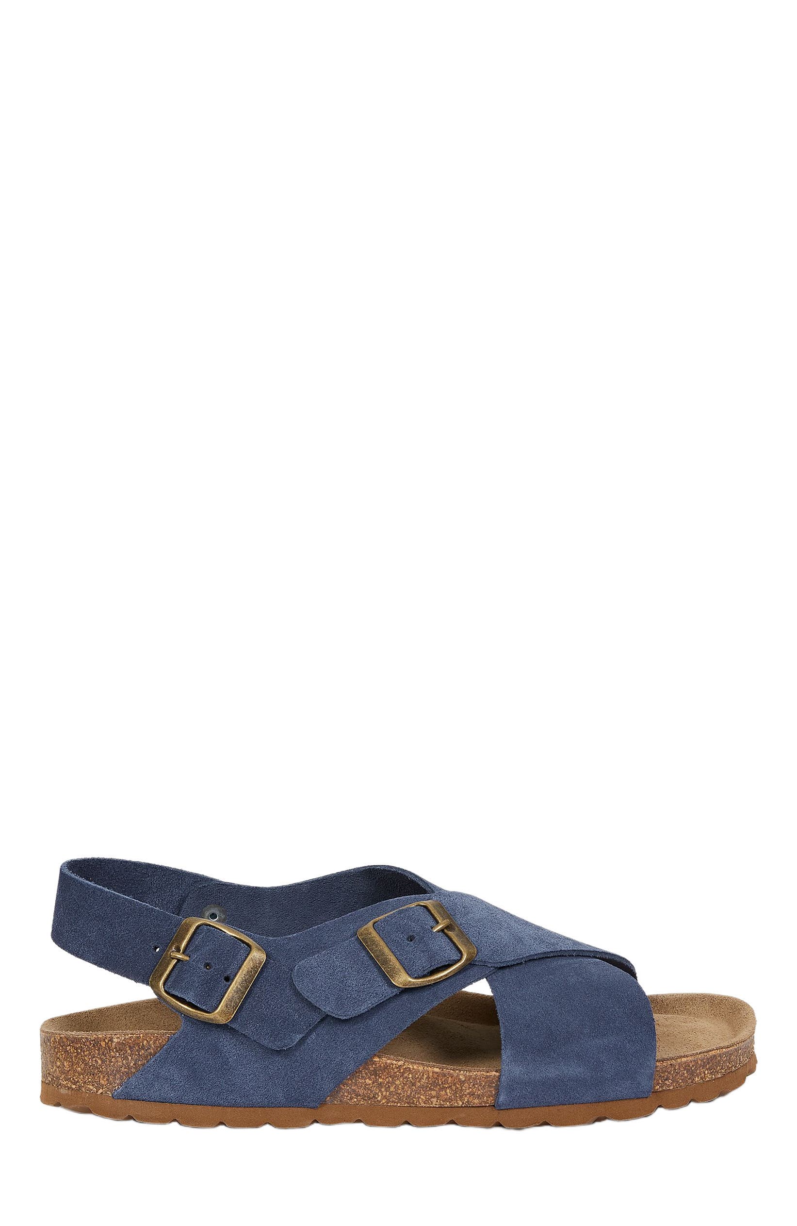 Celtic & Co. Crossover Wedge Sandal, Alternate, color, Indigo