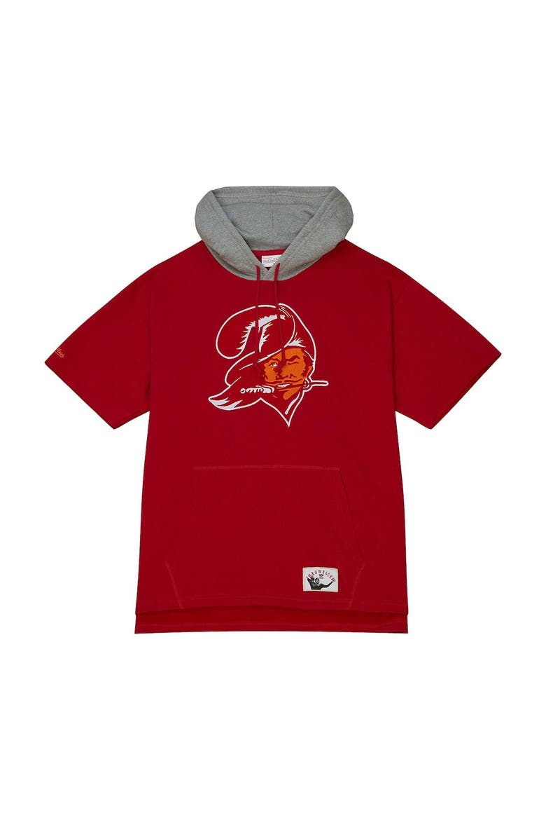 Men's Mitchell & Ness Red Tampa Bay Buccaneers Postgame Short Sleeve Hoodie, Alternate, color, Red