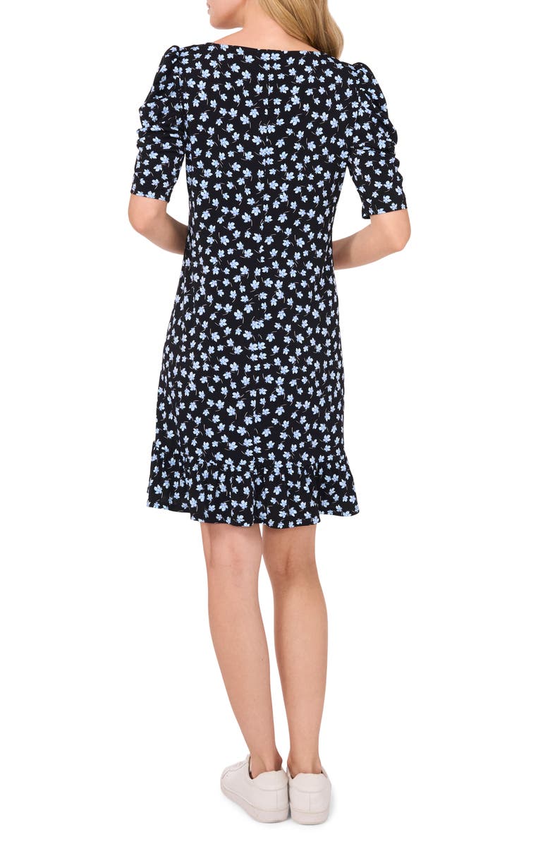 CeCe Floral Puff Sleeve Jersey Dress, Alternate, color, 