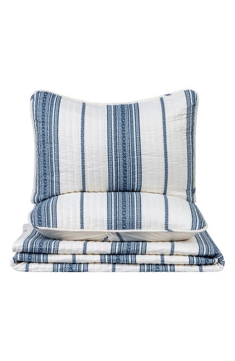 Farmhouse Stripe Quilt & Sham Set