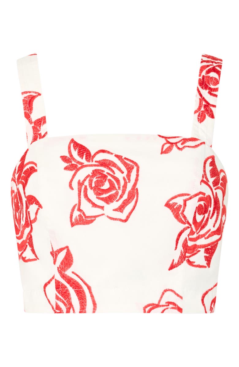 Milly Rose Embroidered Cotton Crop Top, Alternate, color, 