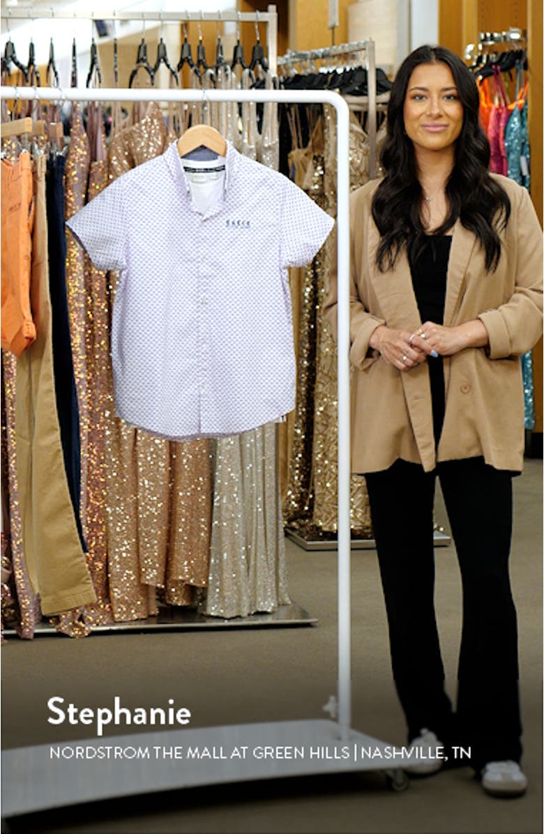 Kids' Cotton Graphic T-Shirt & Print Short Sleeve Button-Down Shirt Set, sales video thumbnail