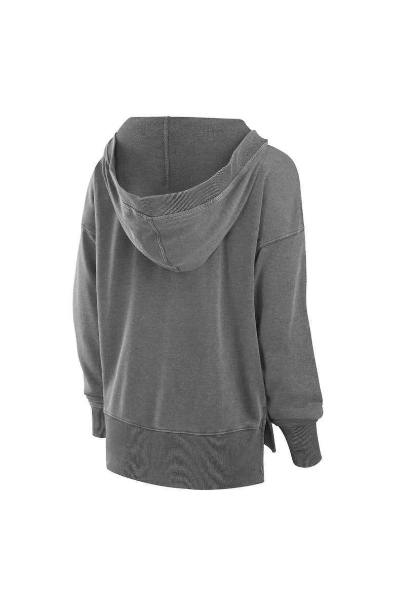 FANATICS Women's Fanatics Heather Charcoal Baltimore Ravens Initiative Snow Wash French Terry V-Neck Pullover Hoodie, Alternate, color, Heather Charcoal