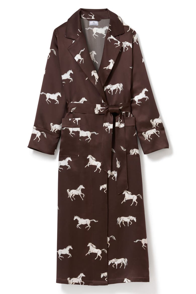 Highgrove Silk Robe, Alternate, color, BROWN