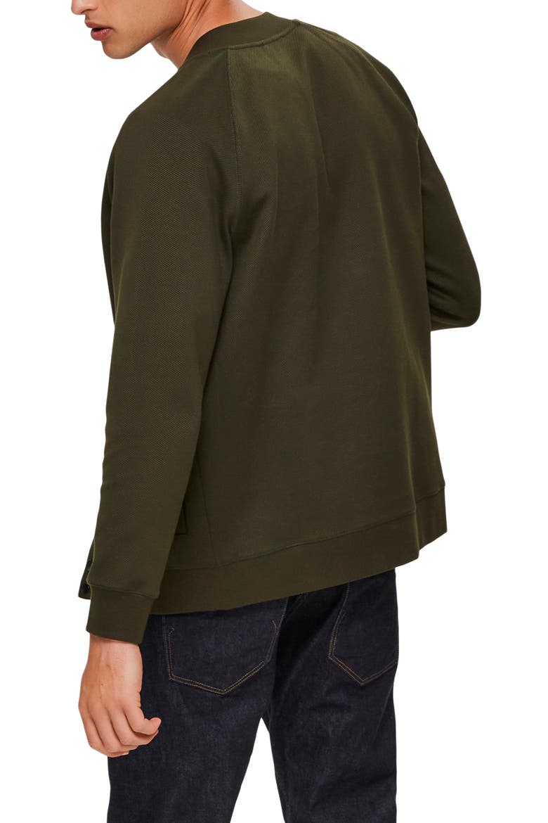 Shayne Cotton Blend Bomber Jacket, Alternate, color, FOREST NIGHT
