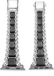 LAGOS Men's Smart Caviar Matte Black Ceramic & Stainless Steel Apple Watch® Watchband