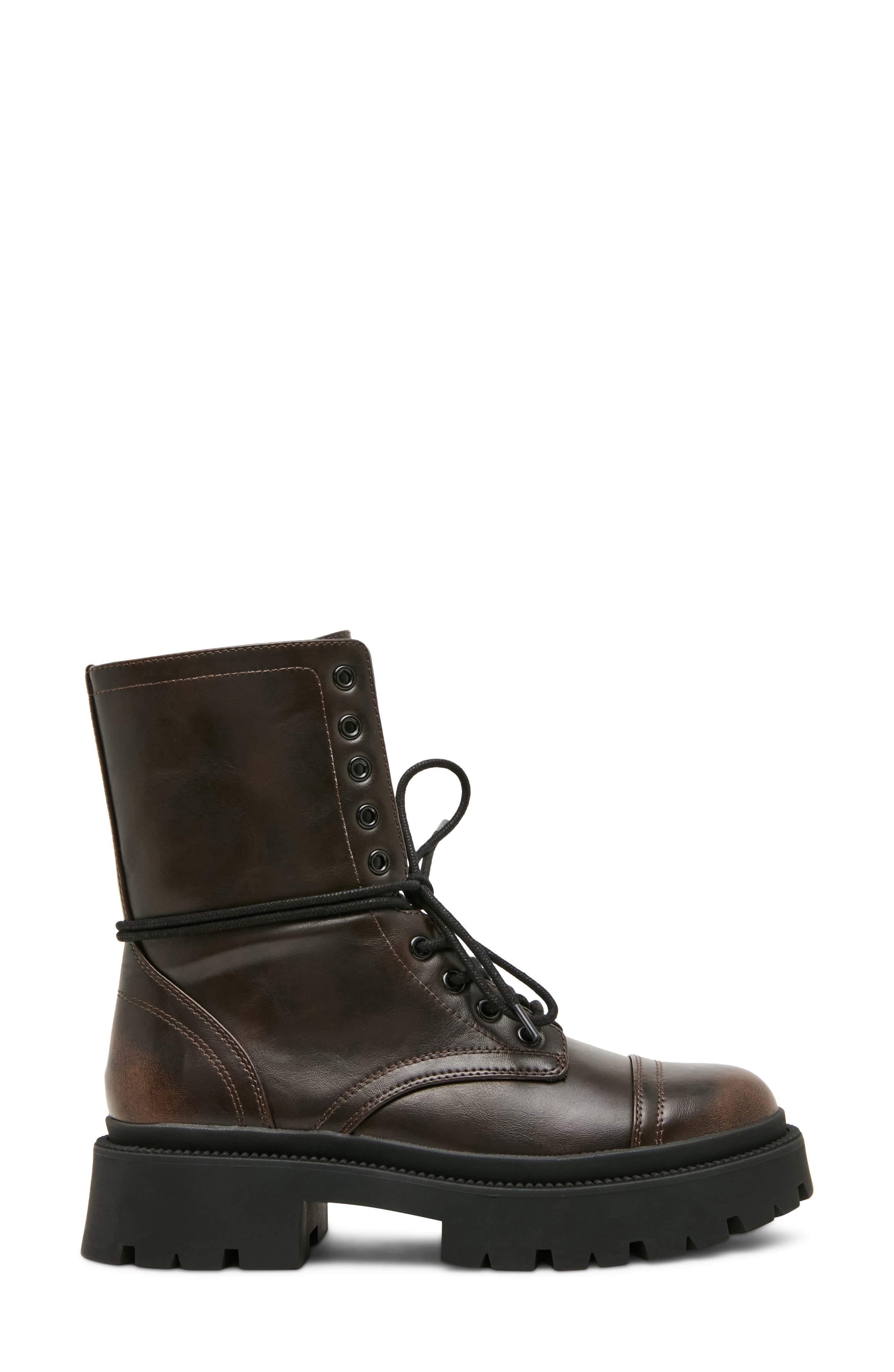 Ariella Lace-Up Combat Boot, Alternate, color, BROWN