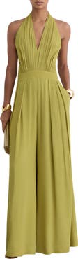 Reiss Lainey Halter Wide Leg Jumpsuit