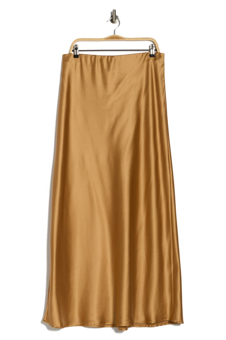 Satin A-Line Skirt, Alternate, color, GOLD