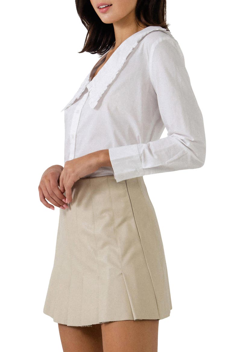 Peter Pan Collar Cotton Shirt, Alternate, color, WHITE