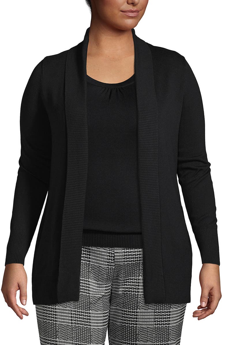 Lands
 End Cotton Modal Shawl Collar Cardigan Sweater, Alternate, color, 