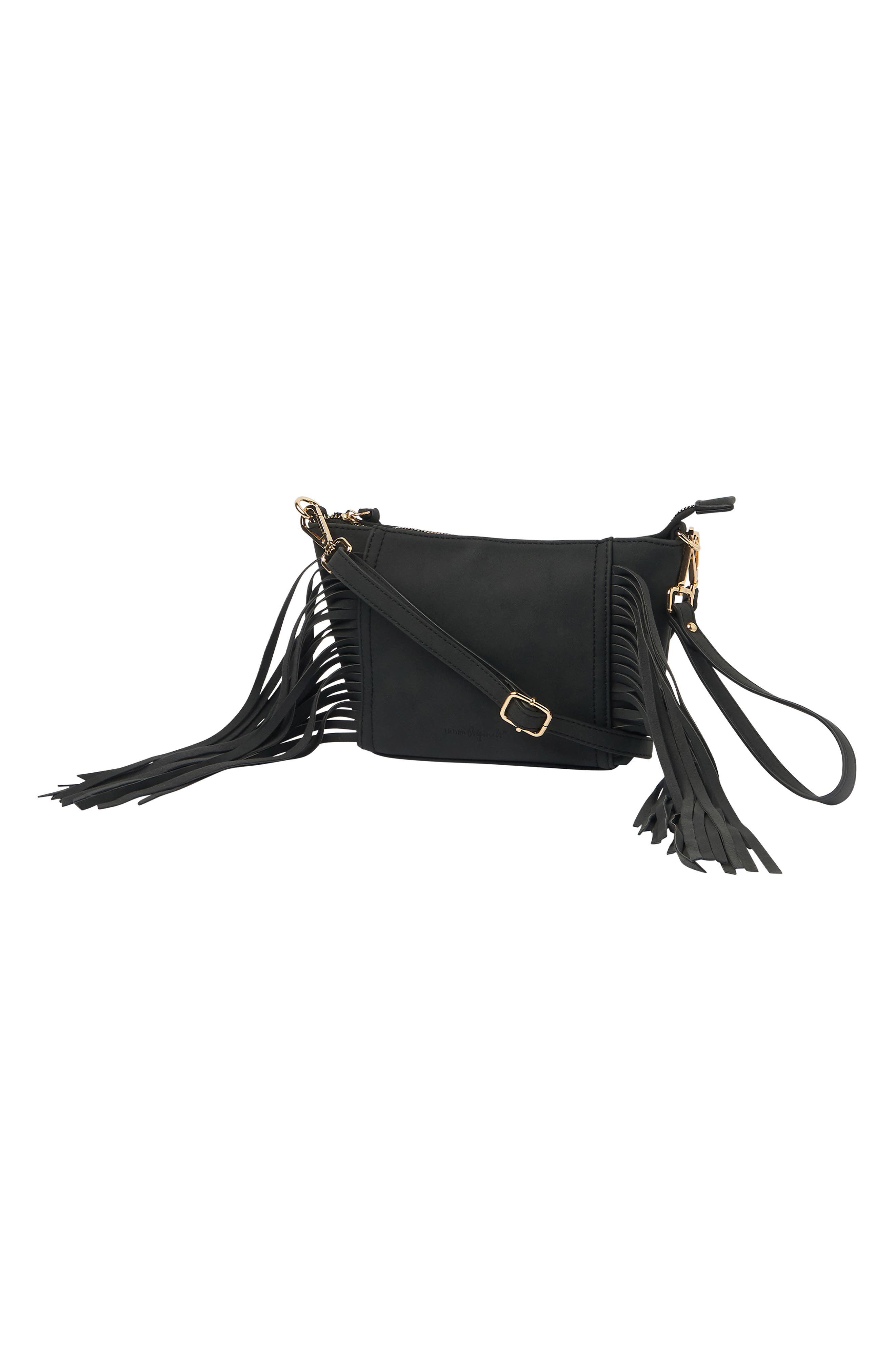 Urban Originals Mini Fringed Vegan Leather Crossbody Bag, Alternate, color, 