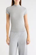 MPG Mock Neck Short Sleeve Ribbed Top