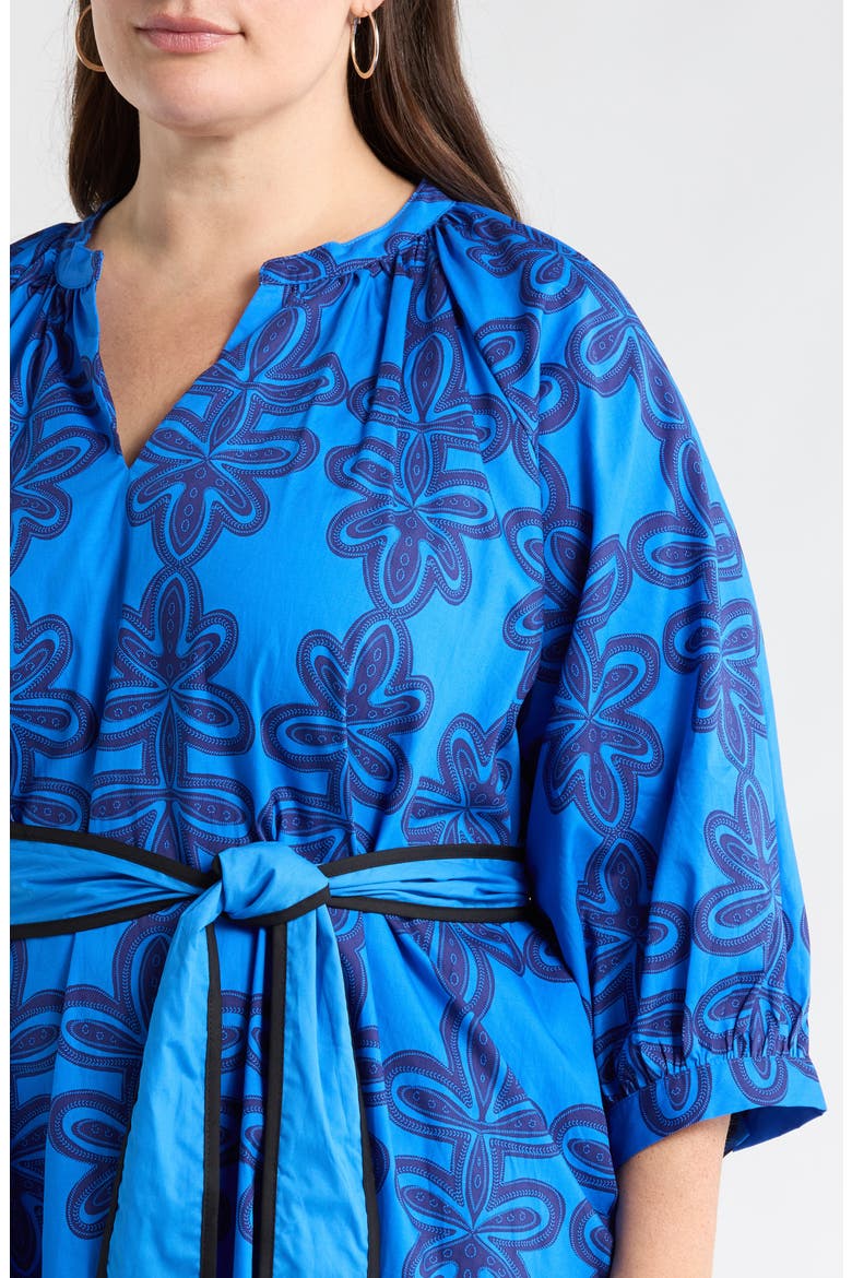 Romery Puff Sleeve Cotton Maxi Dress, Alternate, color, BLUE-NAVY-MUL