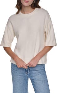 DKNY Jeans Boxy Short Sleeve Sweater