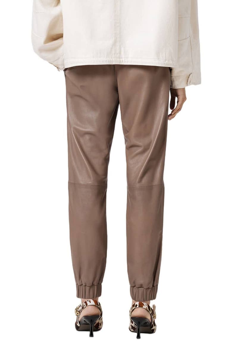 Jen Leather Joggers, Alternate, color, MOCHA BROWN