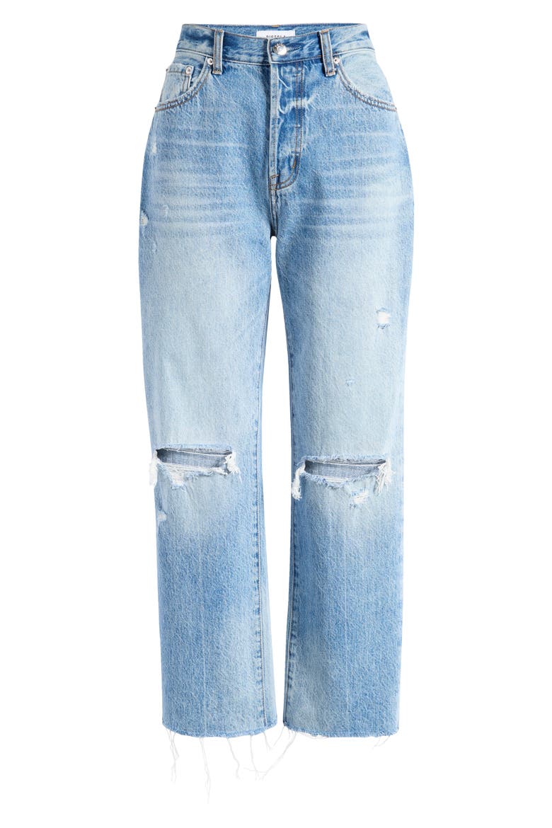 Cassie High Waist Crop Jeans, Alternate, color, BUSHWICK DISTRESSED