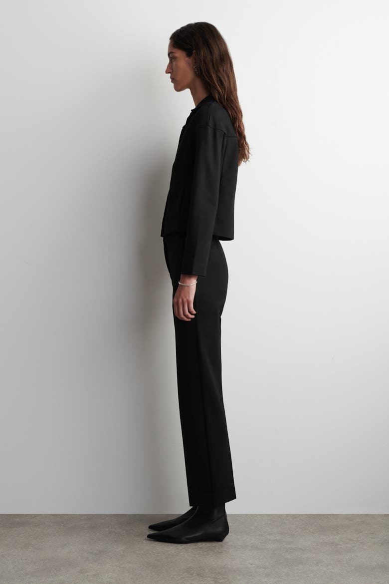 Tailored Straight-leg Pants, Alternate, color, BLACK