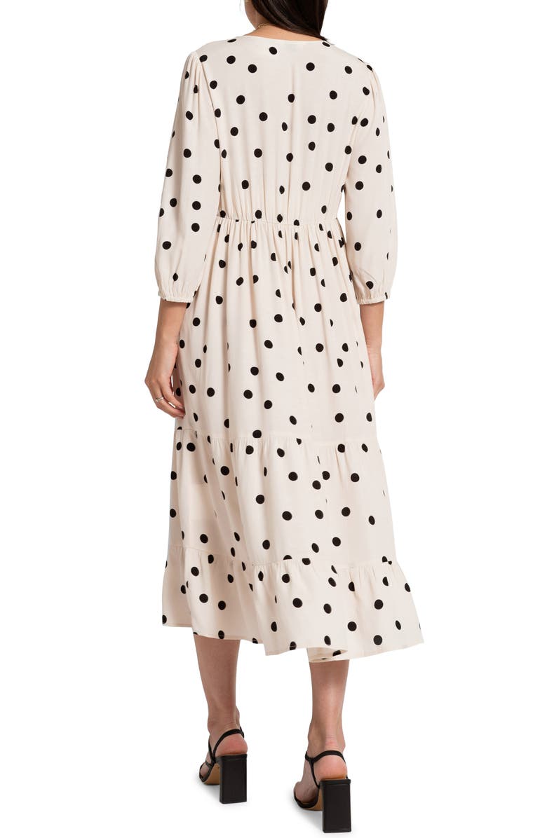 Seraphine Polka Dot Tiered Maternity Midi Dress, Alternate, color,