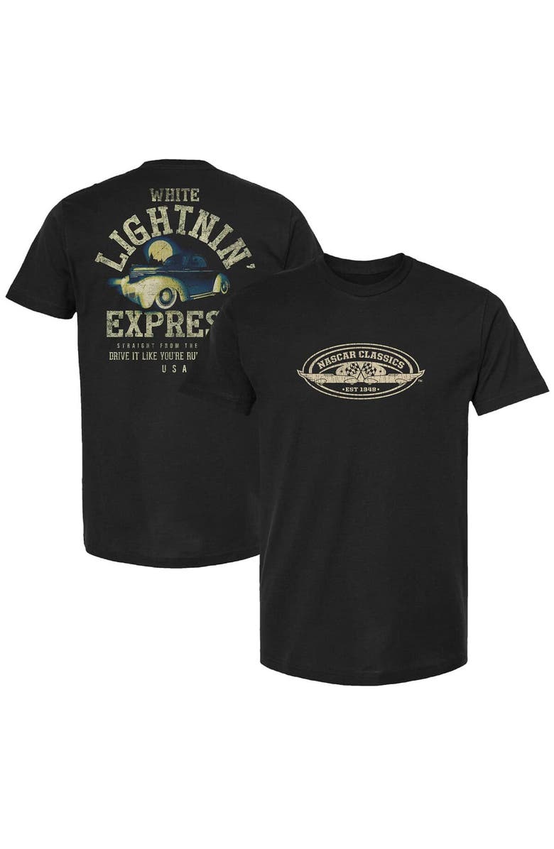 CHECKERED FLAG Men's Checkered Flag Sports Black NASCAR White Lightnin' Express T-Shirt, Main, color, Black