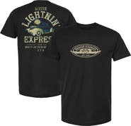 CHECKERED FLAG Men's Checkered Flag Sports Black NASCAR White Lightnin' Express T-Shirt