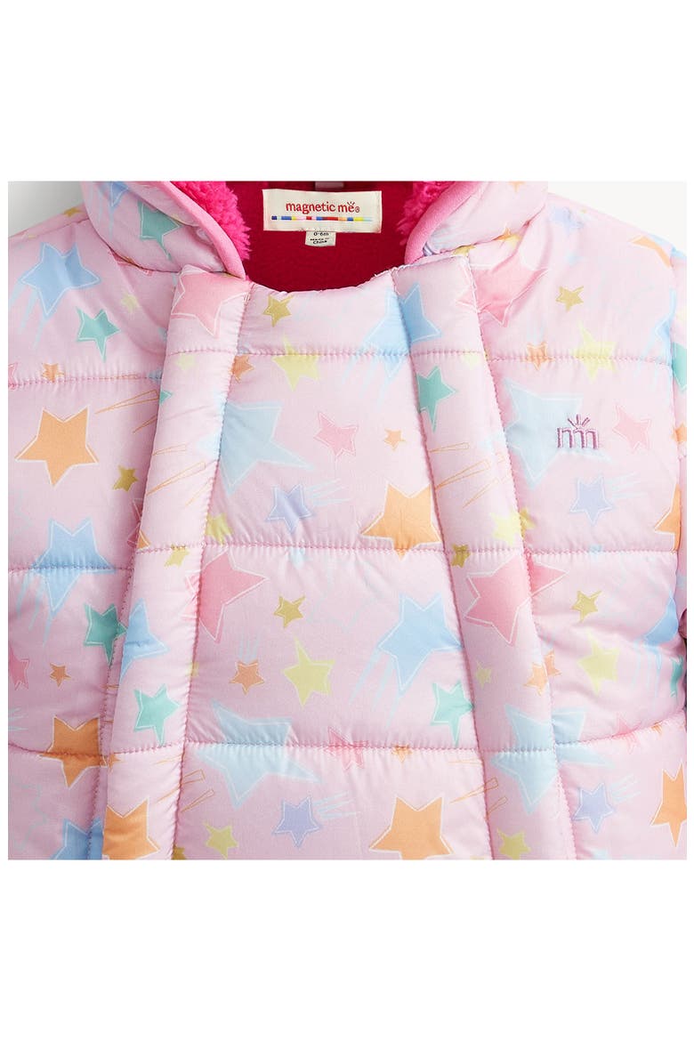 Kids' Star Print Magnetic Puffer Bunting, Alternate, color, PINK