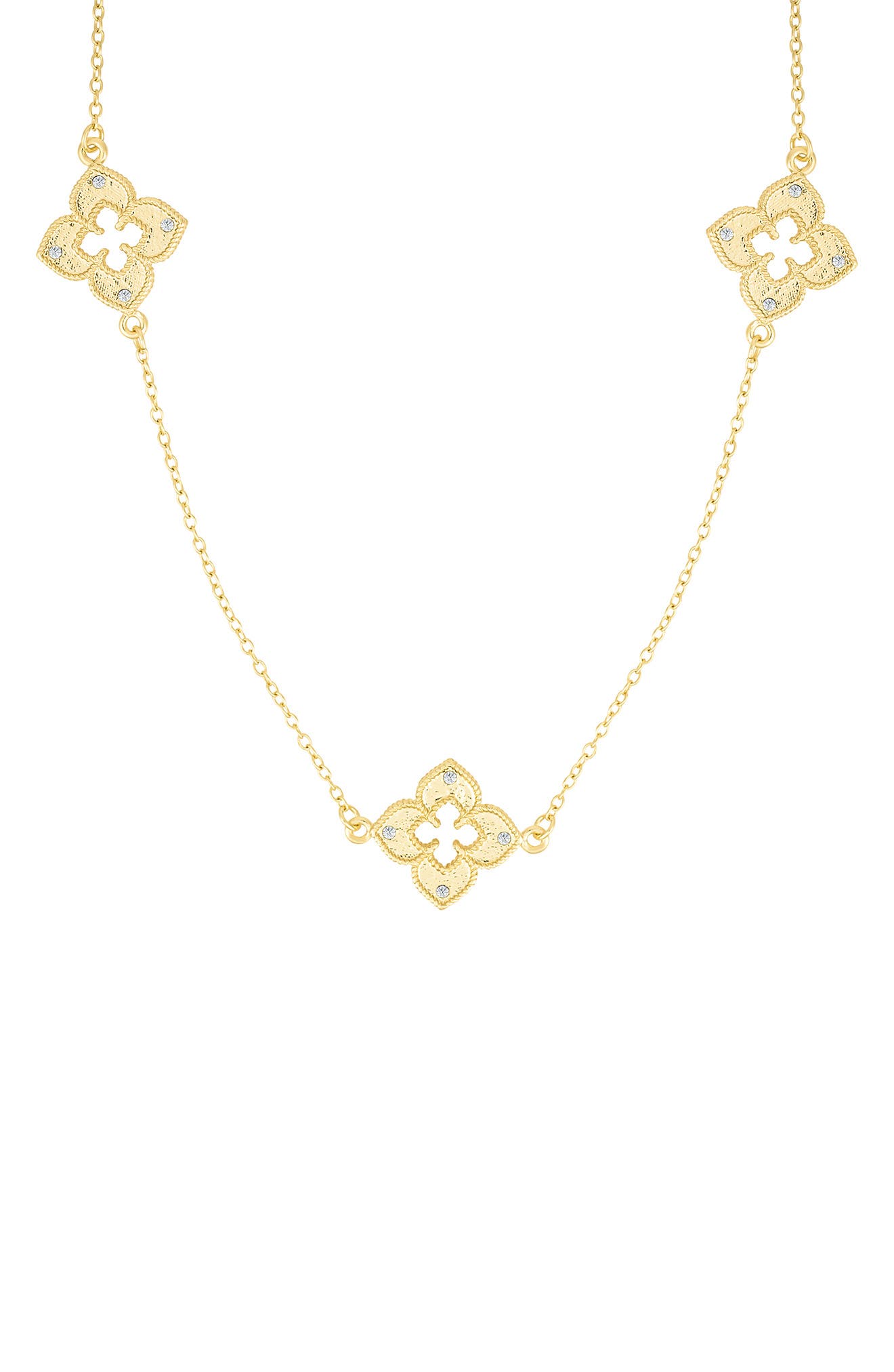 Adornia Clover Station Necklace