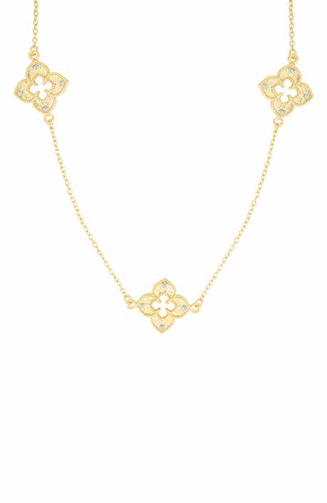Adornia Clover Station Necklace