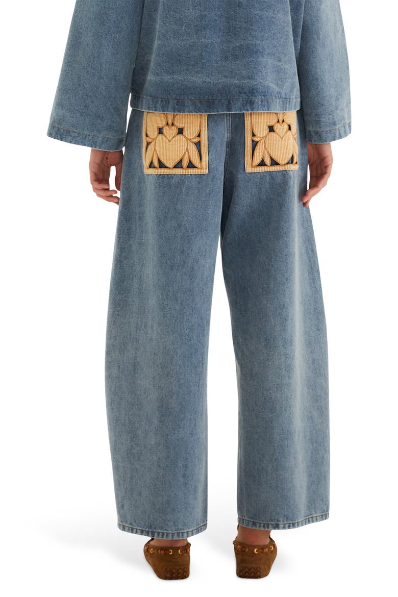 Richelieu Wide Leg Jeans, Alternate, color, DENIM