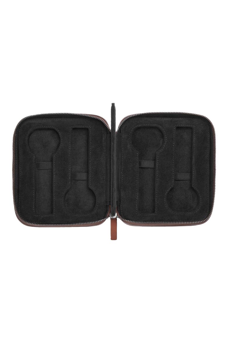 4-Watch Travel Case, Alternate, color, BROWN